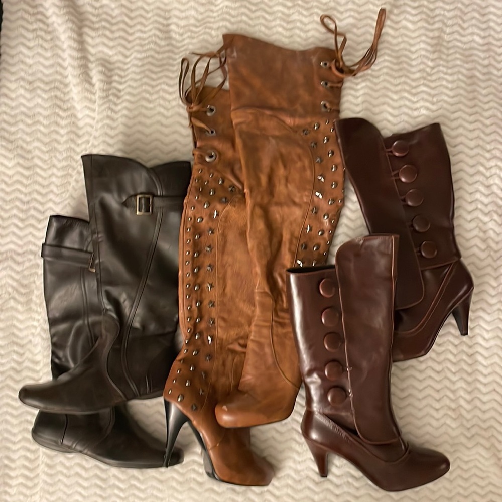 EVERYTHING MUST GO!! BROWN BOOT BUNDLE! Sz: 7.5!